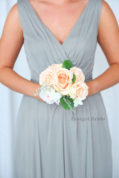 Silk Wedding Bouquet in Pink and Peach - $39.50 | Marfa Collection