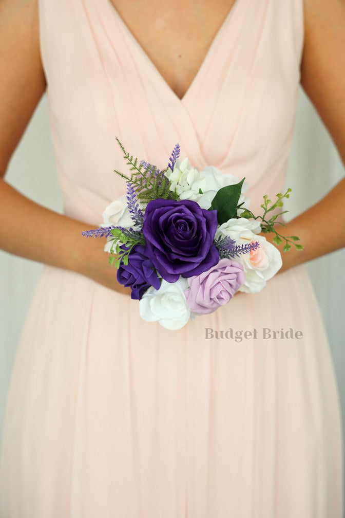 Silk Wedding Bouquet in Purple and Lavender  - $39.50 | Lowndes Collection