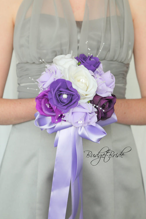 Silk Wedding Bouquet in Purple and Lavender  - $45.00 | Shay