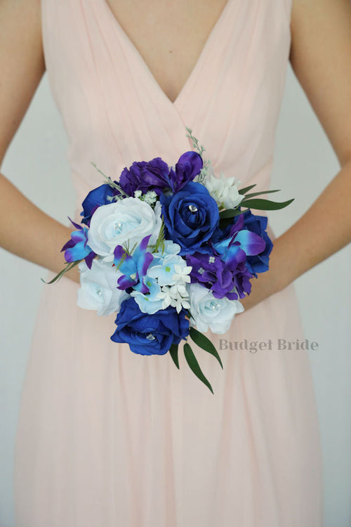 Silk Wedding Bouquet with Galaxy Orchids  - $65.00 | Moonstone