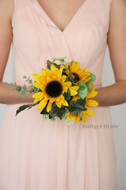 Silk Wedding Bouquet with Sunflowers - $195.00 | Sunforest