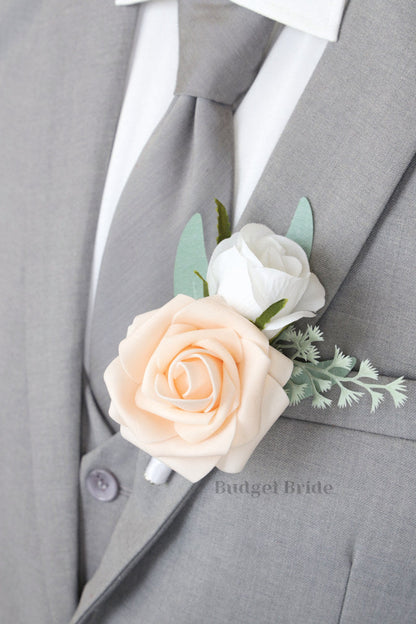 Silk Wedding Bouquet with White Lilies  - $39.50 | Bellagio Collection
