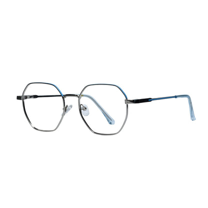 Silver & Blue Hexagon Full Rim
