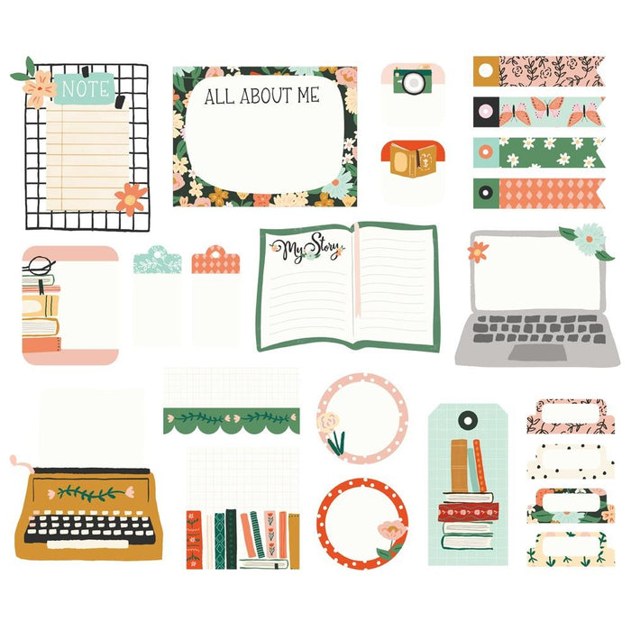 Simple Stories - Bits & Pieces Die-Cuts - 23/Pkg - My Story- Journal. Die-Cuts are a great addition to scrapbook pages, greeting cards and more! The perfect embellishment for all your paper crafting needs! Available at Embellish Away located in Bowmanville Ontario Canada.