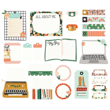 Simple Stories - Bits & Pieces Die-Cuts - 23/Pkg - My Story- Journal. Die-Cuts are a great addition to scrapbook pages, greeting cards and more! The perfect embellishment for all your paper crafting needs! Available at Embellish Away located in Bowmanville Ontario Canada.