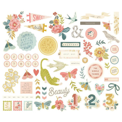 Simple Stories - Bits & Pieces Die-Cuts - 67/Pkg - Wildflower. Die-Cuts are a great addition to scrapbook pages, greeting cards and more! The perfect embellishment for all your paper crafting needs! Available at Embellish Away located in Bowmanville Ontario Canada.