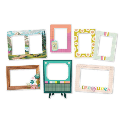 Simple Stories - Chipboard Frames - Flea Market. Embellishments can add whimsy, dimension, color and style to greeting cards, scrapbook pages, altered art, mixed media and more. Available at Embellish Away located in Bowmanville Ontario Canada.