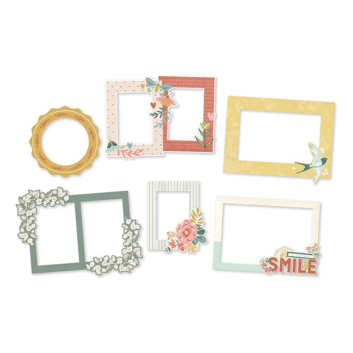 Simple Stories - Chipboard Frames - Wildflower. The perfect embellishment to finish your project! Embellishments can add whimsy, dimension, color and style to greeting cards, scrapbook pages, altered art, mixed media and more. Available at Embellish Away located in Bowmanville Ontario Canada.