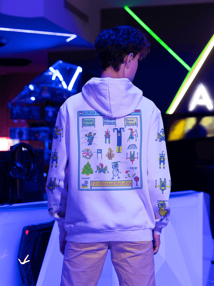 Daily_Deal_Shirts Zippered Hoodies, Unisex / Small / White Skiing Free Long Sleeve