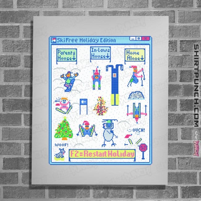 Daily_Deal_Shirts Posters / 4"x6" / White Skiing Free Long Sleeve