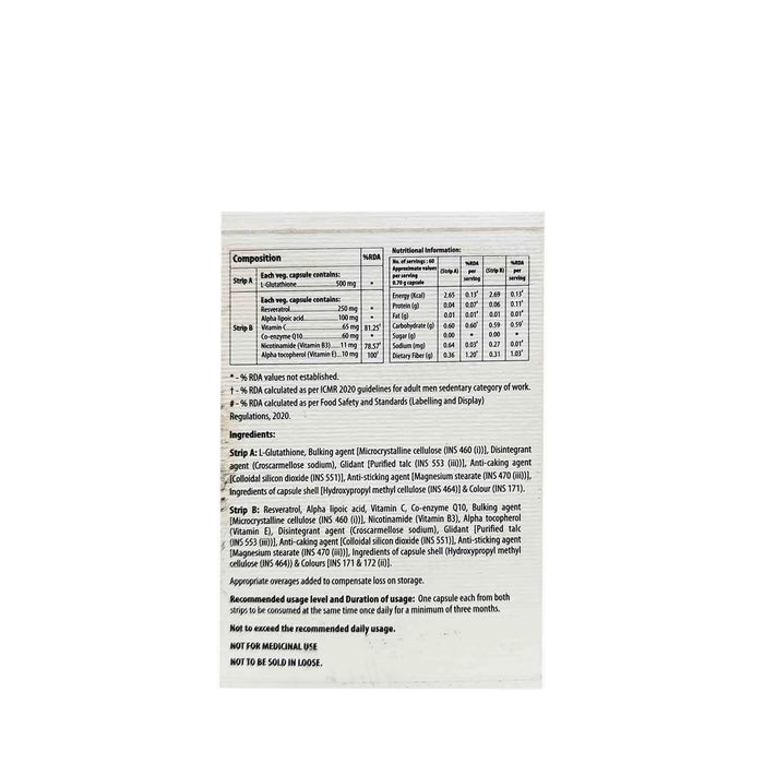 Skin Glow 2.0 Master Anti Oxidant Formula Nutraceutical Capsule For Adults