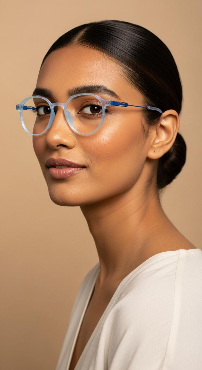 Sky Blue Round Full Rim