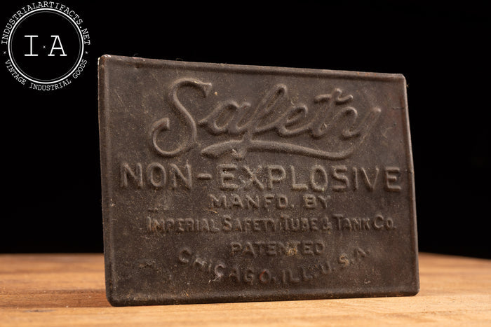 Small Antique Cast Safety Sign