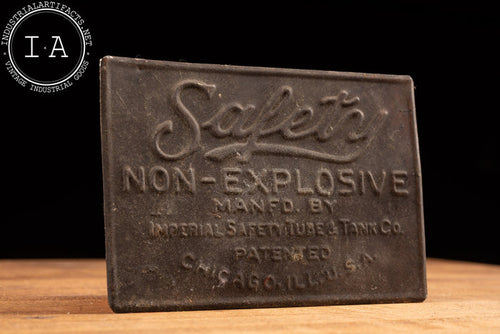 Small Antique Cast Safety Sign