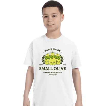 Shirts T-Shirts, Youth / XS / White Small Olive