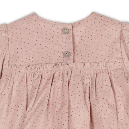 Smocked & Embroidered Corduroy Baby Dress & Fancy Bloomer Set (Organic)