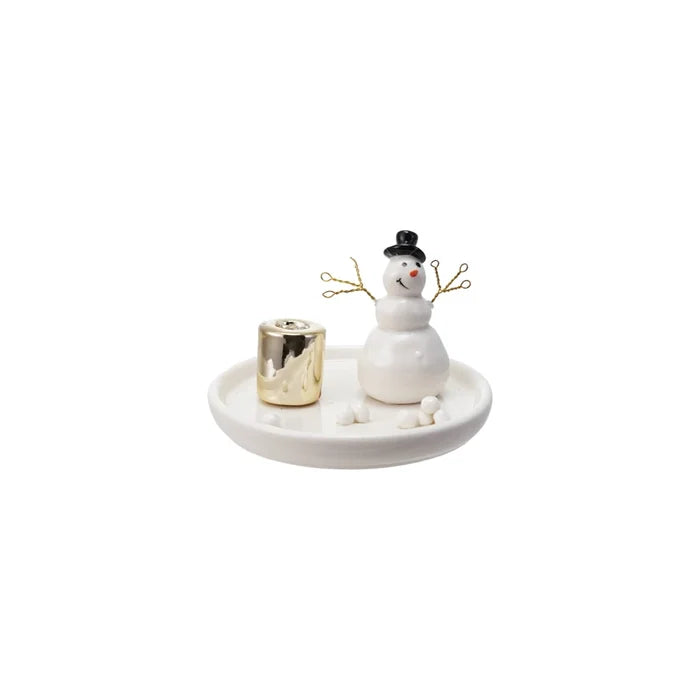 Snowman Taper Candle Holder - Holds 1/2" Candles