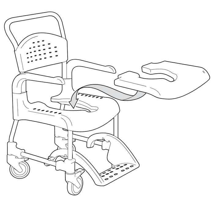 Soft Comfort Seat Cushion, back opening, opening width 15cm, height 4 cm | Etac Clean