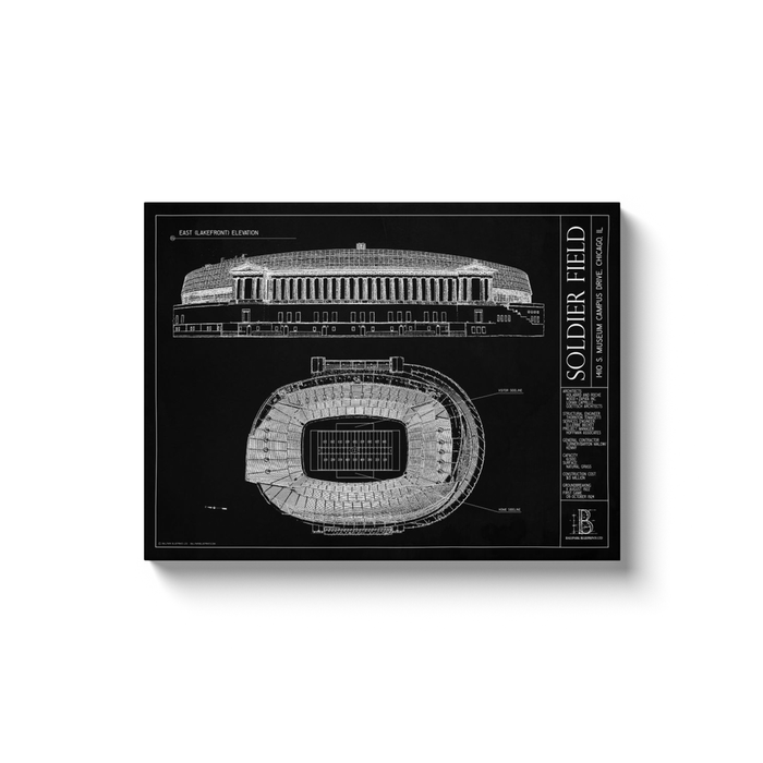 Soldier Field 18x24" Canvas Wrap - Black