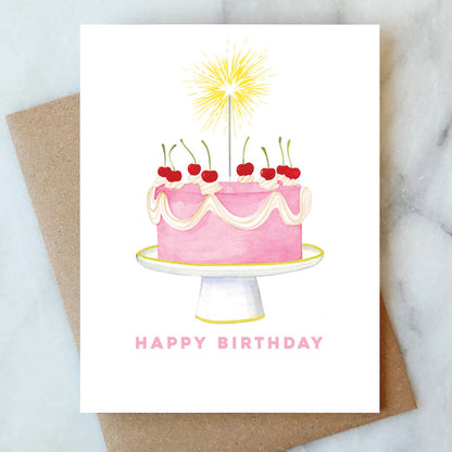 Sparkler Cake Greeting Card