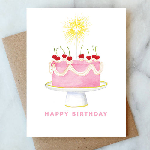 Sparkler Cake Greeting Card