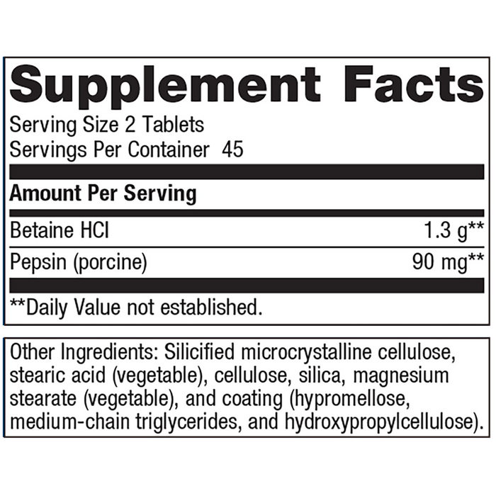 SpectraZyme Metagest (formerly Metagest) by Metagenics Ingredients Label