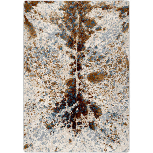 Image of an area rug, Splatter Cowhide - Denim