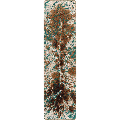 Image of an area rug, Splatter Cowhide - Green Turquoise