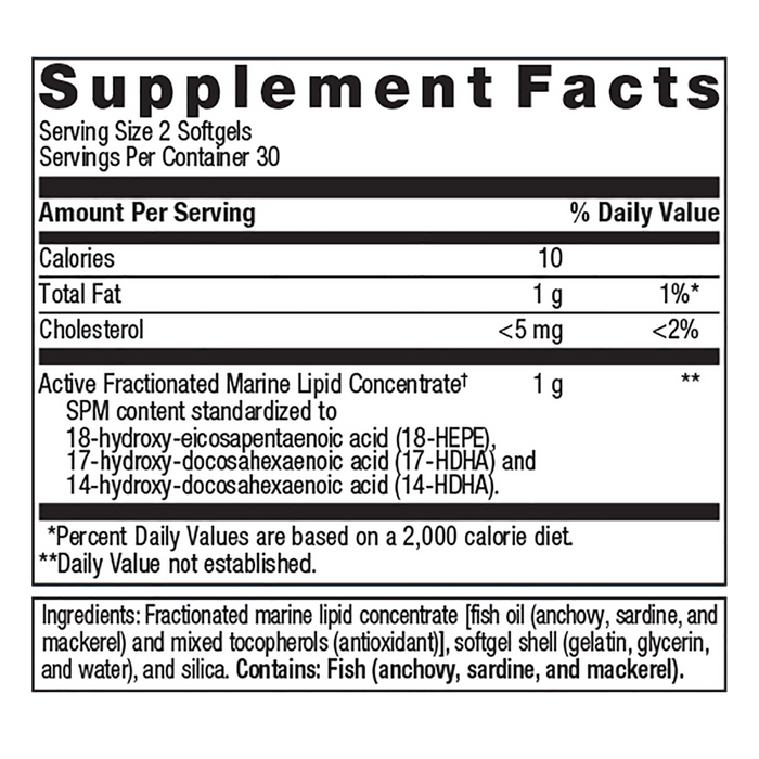 SPM Active by Metagenics Ingredients Label