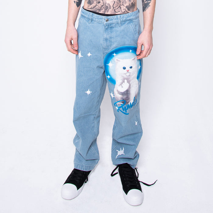 368211 Sprinkles Wide Leg Denim Pants (Medium Wash)