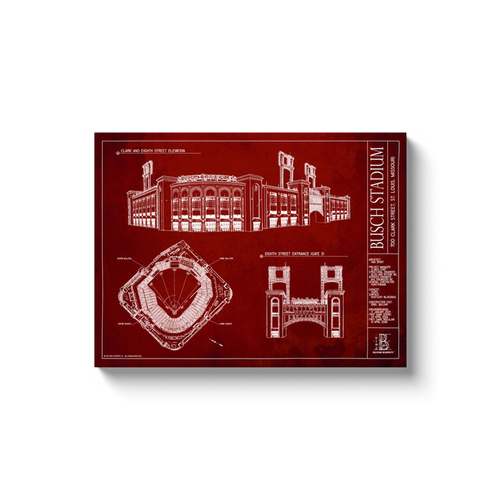 St Louis Cardinals - Busch Stadium - Team Colors - 18x24" Canvas