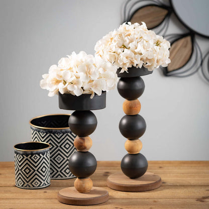 Stacked Sphere Pillar Candle Holder