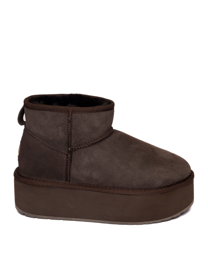 EMU Stivaletto montone choco W13082 STINGERFLAT-CHOCO