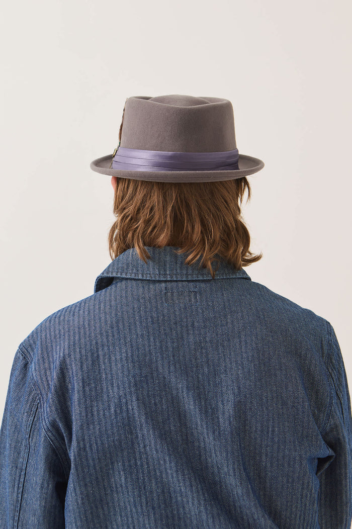 Unisex Stout Pork Pie in the color Charcoal/Charcoal - Men's Back View