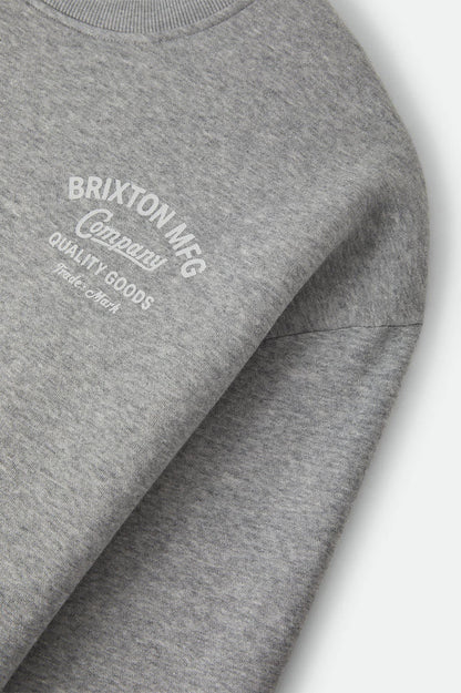 Men's Straton Crew in the color Heather Grey - Additional Laydown image