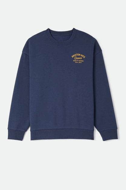 Men's Straton Crew in the color Washed Navy - Front Product View