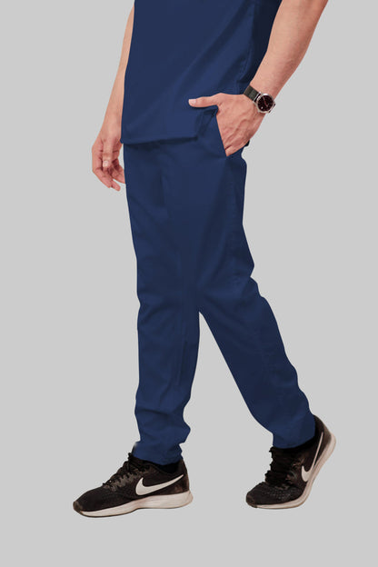 Stretchable (2Way) Men Navy Blue Straight Scrub Pant