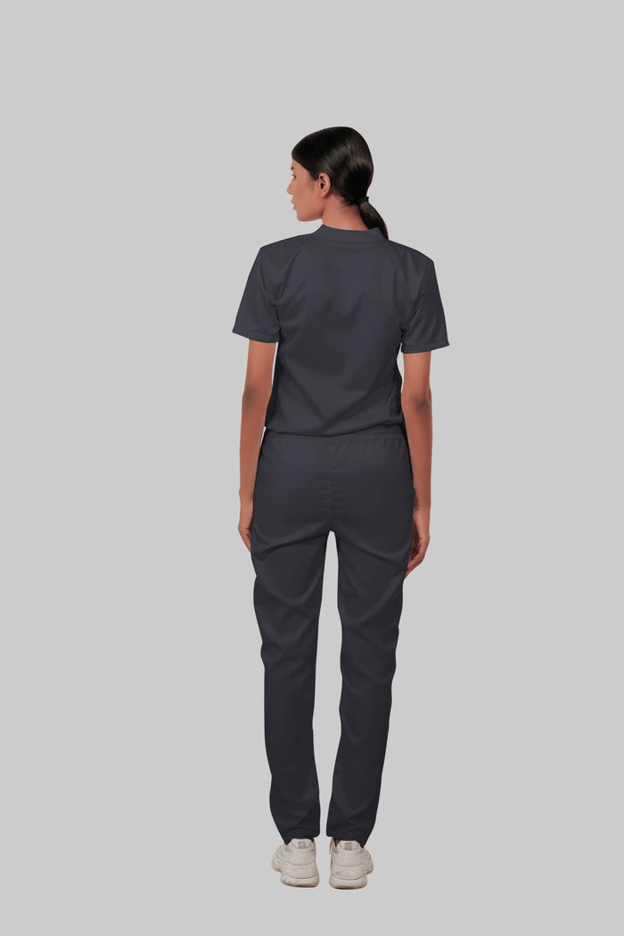 Stretchable (2way) Women Dark Gray Straight Scrub Pant