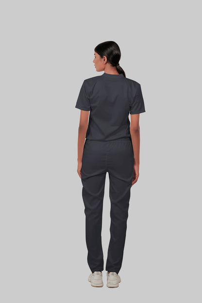 Stretchable (2way) Women Dark Gray Straight Scrub Pant