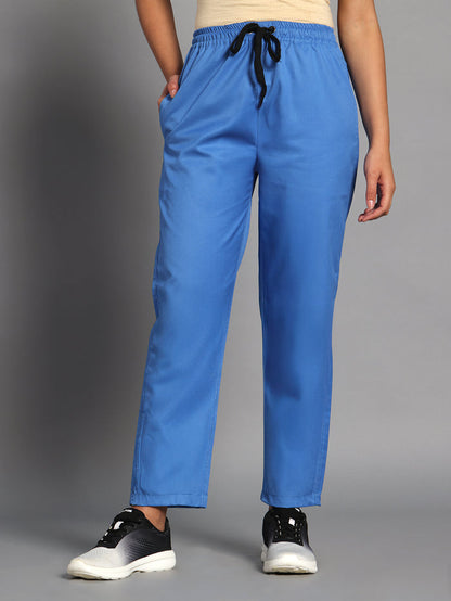 Stretchable (2Way) Women Light Blue Straight Scrub Pant