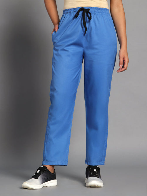 Stretchable (2Way) Women Light Blue Straight Scrub Pant