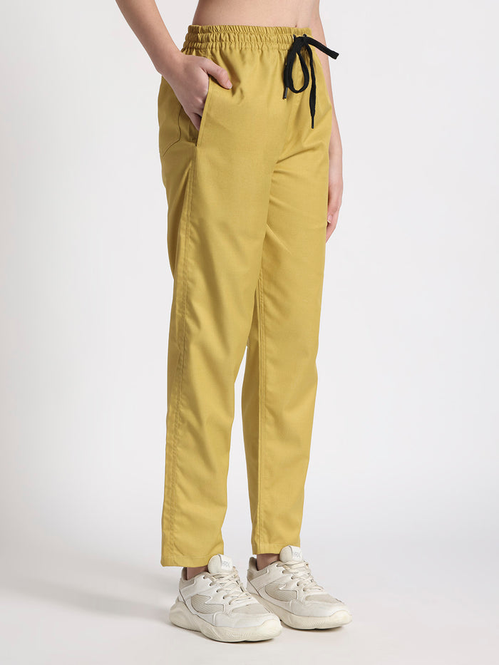 Stretchable (2Way) Women Mustard Straight Scrub Pant