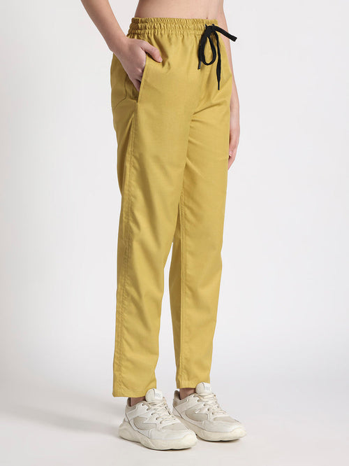 Stretchable (2Way) Women Mustard Straight Scrub Pant