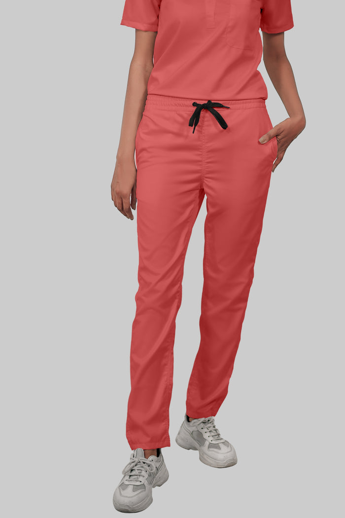 Stretchable (2Way) Women Peach Straight Scrub Pant