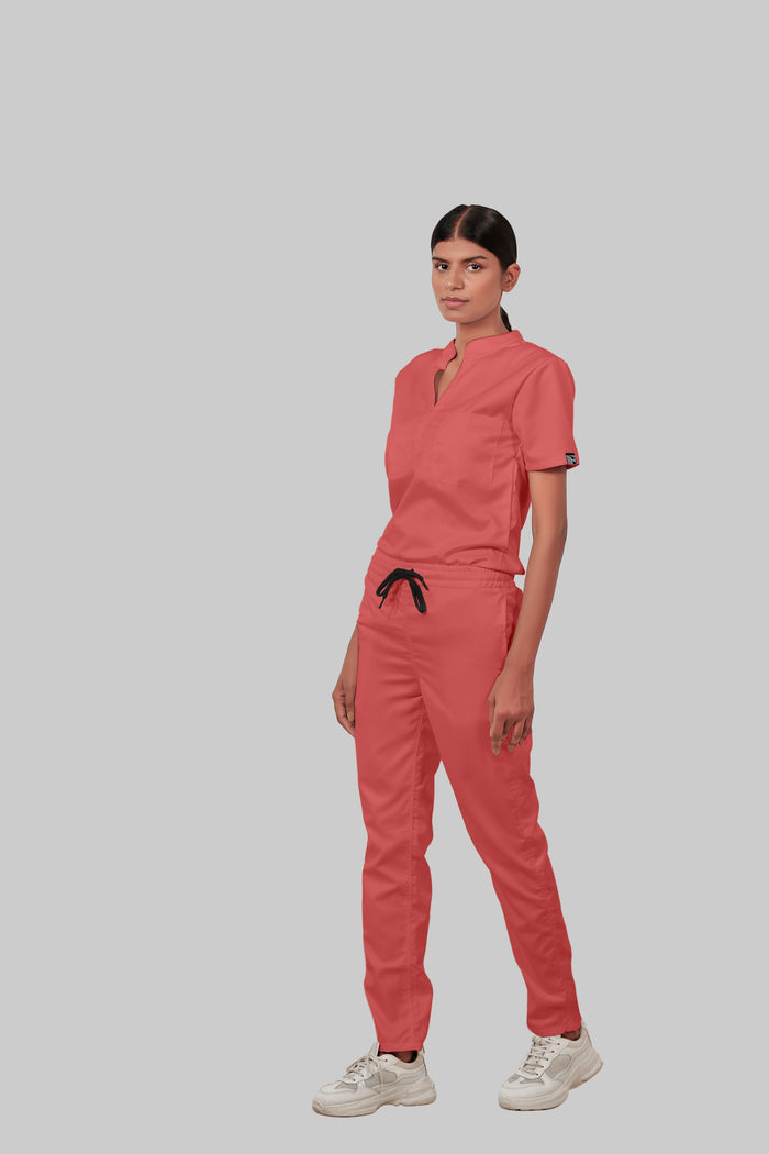 Stretchable (2Way) Women Peach Straight Scrub Pant