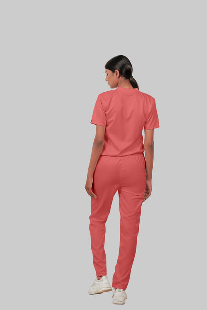 Stretchable (2Way) Women Peach Straight Scrub Pant
