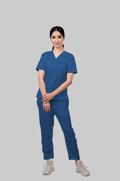 Stretchable (2Way) Women Steel Blue Straight Scrub Pant