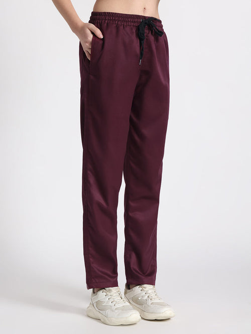 Stretchable (2Way) Women Wine Straight Scrub Pant