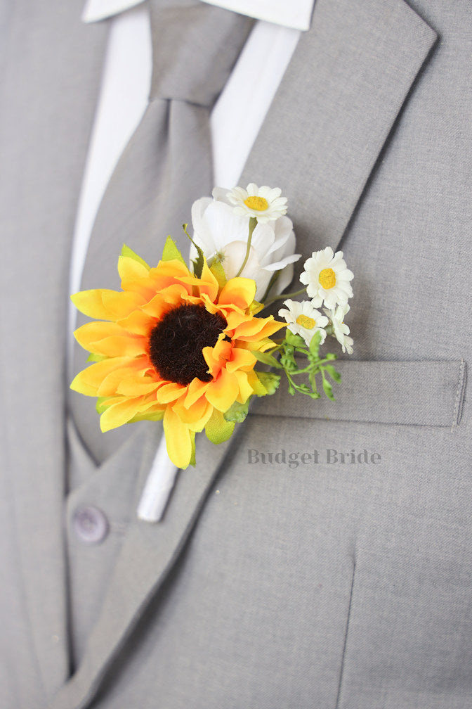 Sunflowers and Blush Custom Wedding Bouquet - $39.50 | Lago