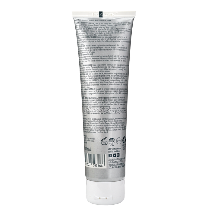 Altruist dermatologist back of tube 100 ml